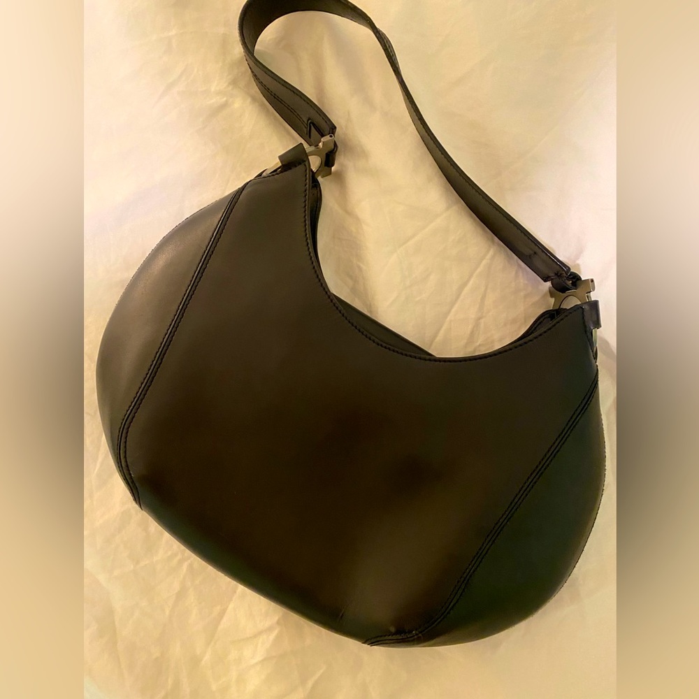 Black leather Salvatore Ferragamo handbag